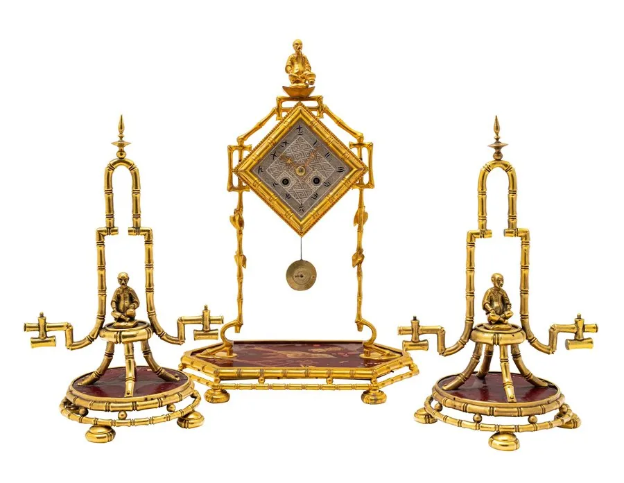 COMPAGNIE M. NORMANT, CHINESE MARKET STRIKING CLOCK, BRONZE