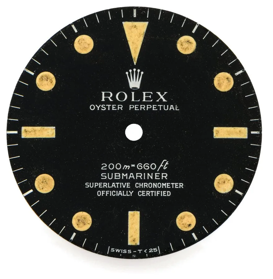 ROLEX DIAL, REF 5512 METER FIRST Rolex dial with 3 hands, Ref. 5512 to fit Cal. 1560/1570. Rolex Oyster Perpetual, Submariner, 200m = 660ft, Superlative Chronometer, Officially Certified.