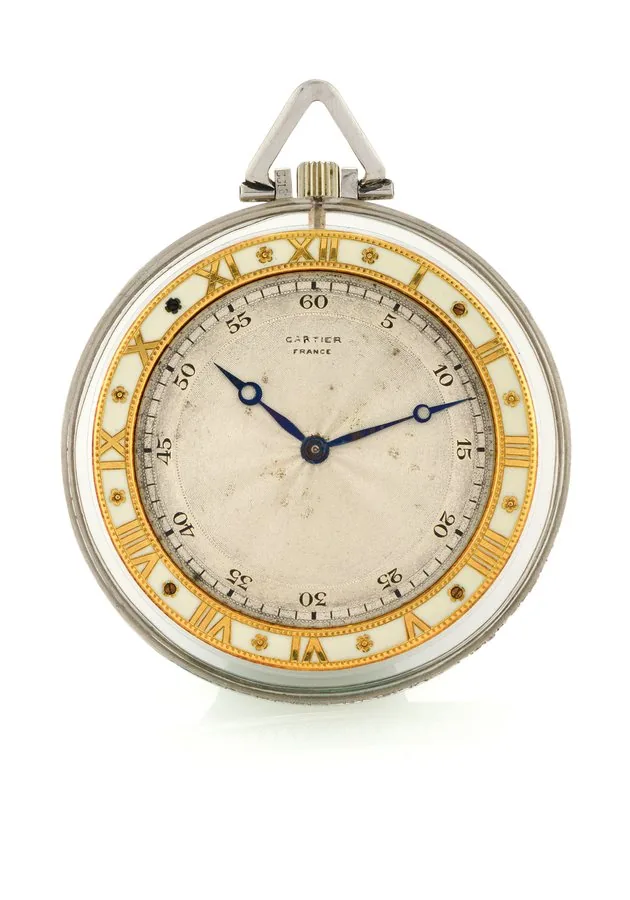 CARTIER PLATINE & DIAMANT MONTRE DE POCHE EN CRISTAL DE ROCHE Cartier, France, No. 2122/298, the movement by European Watch and Clock Co., Inc. Made circa 1915. Very fine and rare, platinum, diamond and rock crystal keyless dress watch.