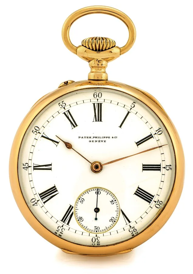 PATEK PHILIPPE POCKET WATCH PINK GOLD Patek Philippe & Co., Genève, movement No. 105624, case No. 218126. Made circa 1897. Very fine, keyless, 18K pink gold pocket watch. Dial, case, cuvette and movement signed.