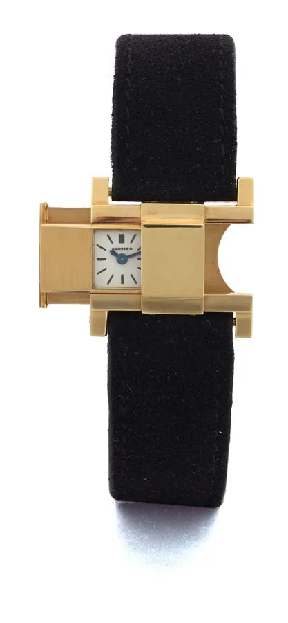 CARTIER, SLIDING CONCEALED DIAL, YELLOW GOLD
