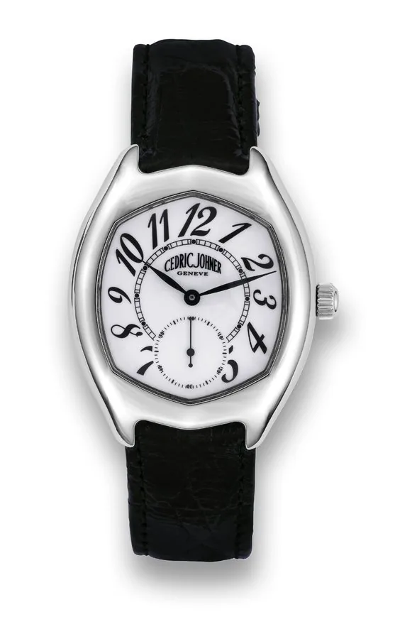 Cedric Johner White Gold Abyss no.02 Cedric Johner, Genève, 'Abyss ' Petite Seconde,' No. 2, Ref. 4815/3. Made circa 2004. Fine and unusual, tonneau-shaped, self-winding, 18K white gold wristwatch with an 18K white gold Cedric Johner buckle. To be sold without reserve