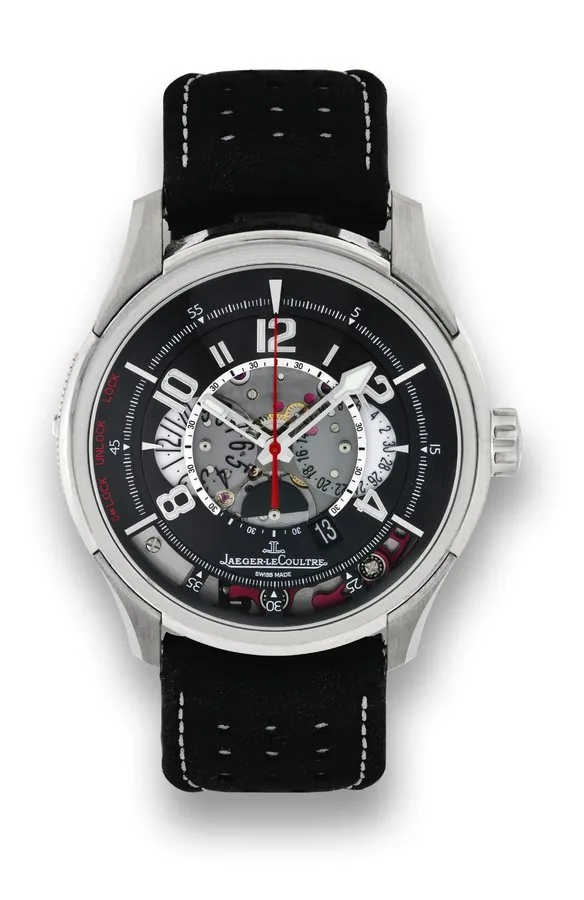 JAEGER-LECOULTRE REF. 192.T.25, AMVOX2 ASTON MARTIN CHRONOGRAPH, TITANIUM Jaeger-LeCoultre, "AMVOX2 - Aston Martin, Master Control 1000 Hours," No. 025/999, case No. 2412780, Ref. 192.T.25. Made in a limited edition of 999 pieces in titanium circa 2008. Very fine and rare, large, self-winding, water-resistant, titanium wristwatch with pivoting-case chronograph, registers, date and steel double deployant clasp. Accompanied by the original fitted box, certificate of origin, guarantee and instructi