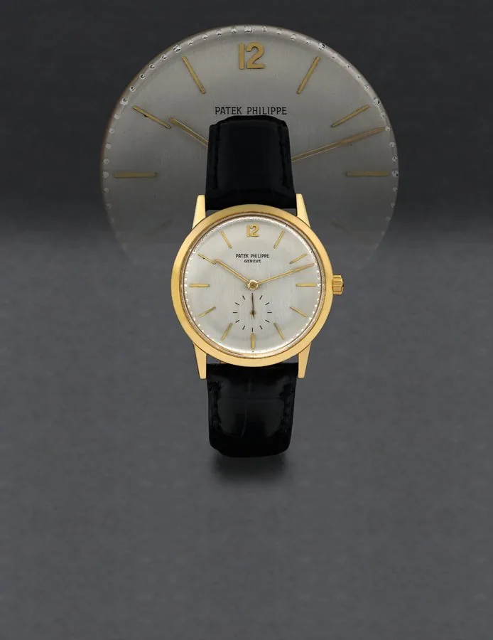 PATEK PHILIPPE REF. 2583 Patek Philippe, Geneve, No. 763399, case No. 697241, Ref. 2583. Made circa 1957. Very fine and rare, self-winding, 18K yellow gold wristwatch with an 18K yellow gold Patek Philippe buckle.