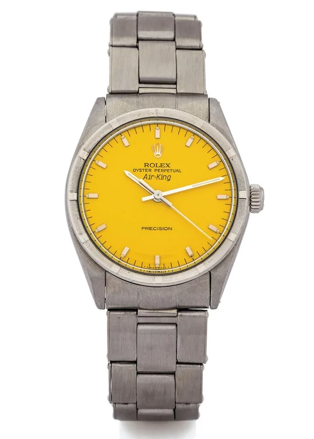 ROLEX REF. 1007 CUSTOM DIAL STEEL Rolex, Oyster Perpetual, Superlative Chronometer, Officially Certified, case No. 1228334, Ref. 1007. Made in 1964. Fine, center seconds, self-winding, water resistant, stainless steel wristwatch, with a steel Rolex riveted bracelet.
