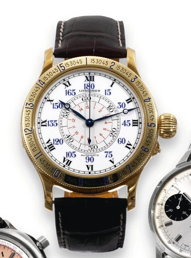 Lindbergh - Hour Angle Watch ' Automatic Version Longines, "Lindbergh - Hour Angle Watch ' Automatic Version', No. 18/80, case No. 34011477, Ref. L2.678.6, replica of the famous navigator's watch, invented by Col. Chas. A. Lindbergh and Longines in 1927, US Pat. 1923305. Made in a limited edition of 80 pieces in 2007 to commemorate the 80th anniversary of Lindbergh's first flight over the Atlantic Ocean, from New York to Paris, in 1927. Fine and rare, hour-angle, center seconds, water-resistant,