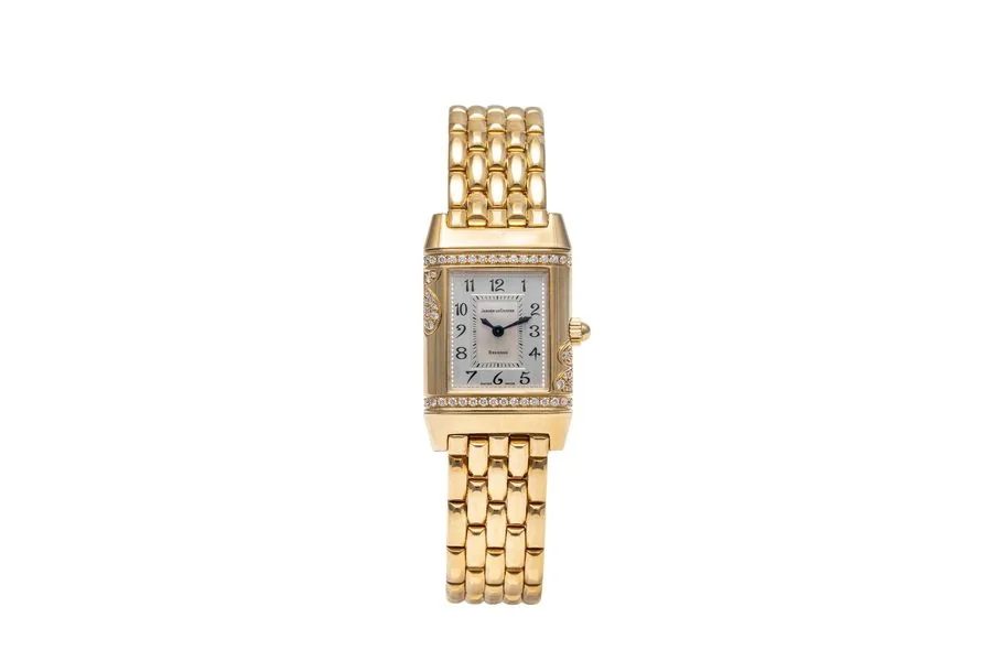 JAEGER-LECOULTRE, REF. 265.1.08, REVERSO FLORALE "TIARE" LADY, DIAMONDS AND YELLOW GOLD