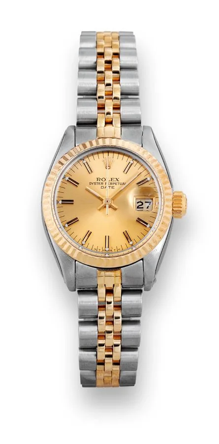 Rolex - Ref. 6917 - Lady's Steel & Gold Date Rolex, 'Oyster Perpetual, Date', case No. 6578087, Ref. 6917/6900. Made in 1981. Fine, center seconds, self-winding, water-resistant, stainless steel and 18K yellow gold lady's wristwatch with a stainless steel and 18K yellow gold Rolex Jubilee bracelet. To be sold without reserve