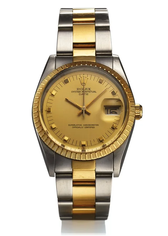 ROLEX REF. 15053 STEEL & GOLD Rolex, "Oyster Perpetual, Date, Superlative Chronometer, Officially Certified," case No. 9203015, Ref. 15053/15000. Made in the 1980s. Fine and rare, center seconds, self-winding, water- resistant, 18K yellow gold and stainless steel wristwatch with date and an 18K yellow gold and stainless steel Rolex Oyster bracelet.