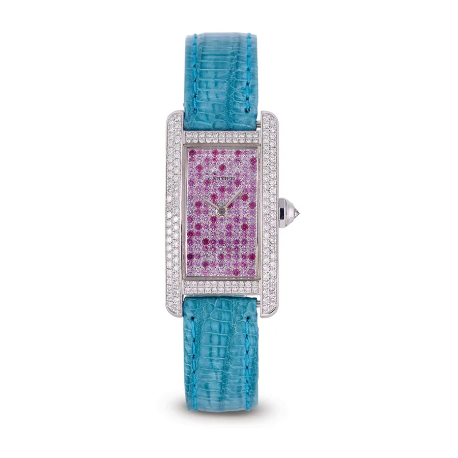 Cartier Ref 2489 Wb706231 Tank Americaine Paved Pink Sapphire