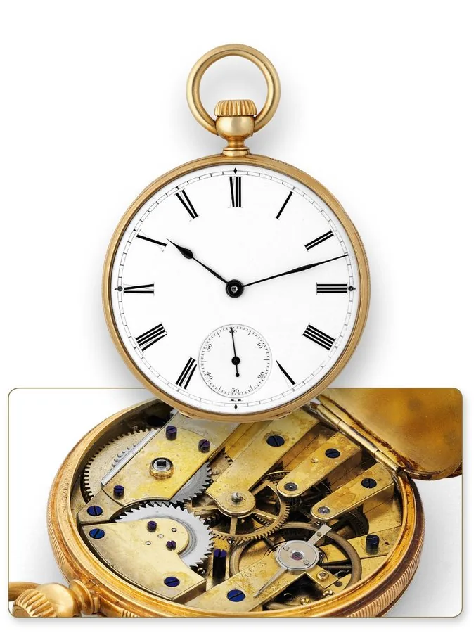 Patek Philippe - Early Keyless Winding Patek Philippe & Co, à Genève, No. 12120. Made circa 1860. Fine and very rare, 18K gold pocket watch with Adrien Philippe's first patented stem-wind and handsetting mechanism of 1845 without coasting.