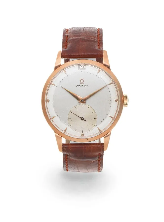Omega. An 18K rose gold manual wind wristwatch Ref: 2685, Circa 1950