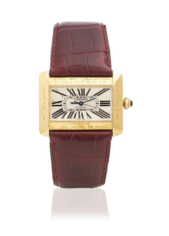 CARTIER: AN 18K GOLD AUTOMATIC WRISTWATCH Tank Divan, Ref: 2603, c. 2010s