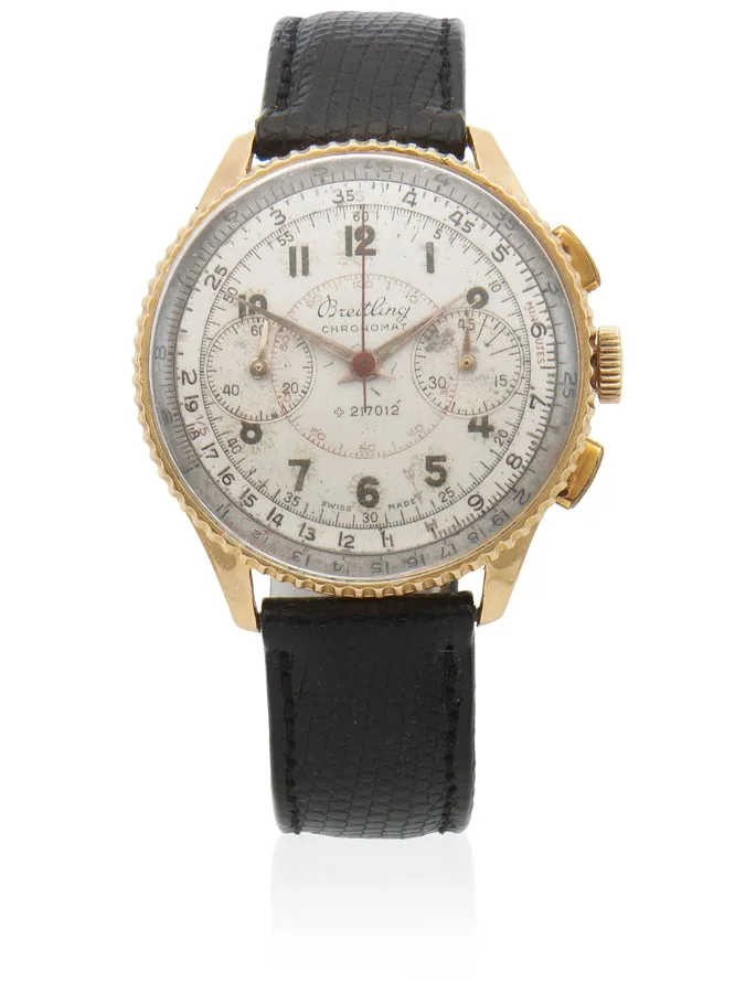 Breitling. An 18K gold manual wind chronograph wristwatch Chronomat, Ref: 769, Circa 1950