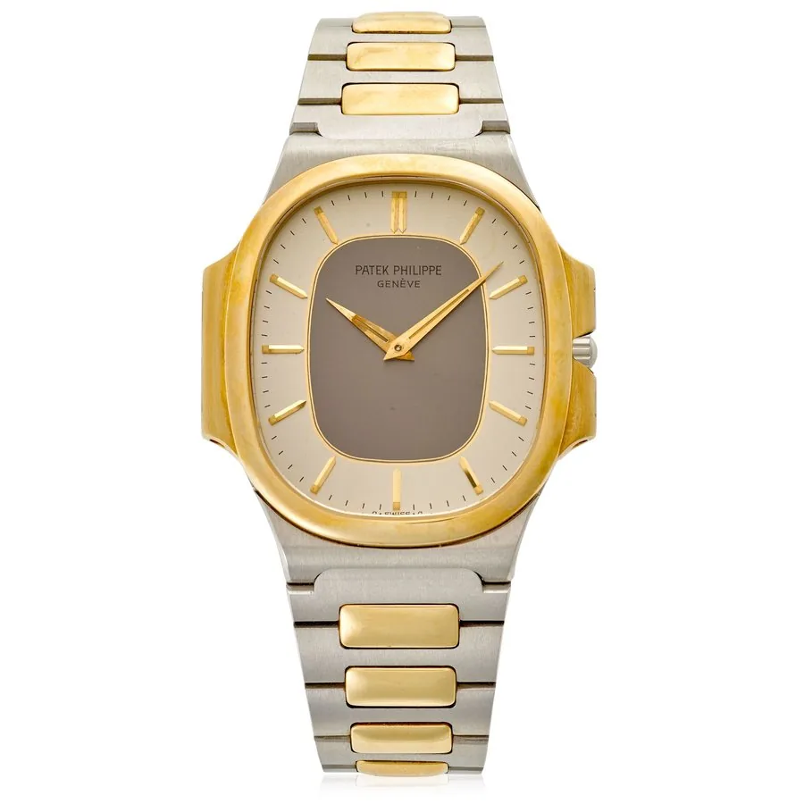 PATEK PHILIPPE. AN UNUSUAL GOLD AND STAINLESS-STEEL BRACELET WATCH Nautilus, Ref: 3770, c.1980s