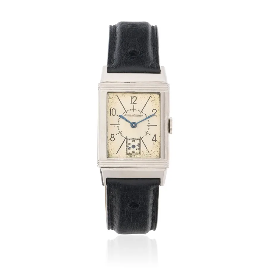 Jaeger-LeCoultre. A stainless steel manual wind reversible rectangular wristwatch Reverso, Ref: 201, Produced 1946