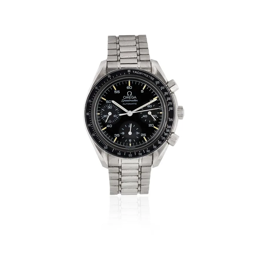 Omega. A stainless steel automatic chronograph bracelet watch Speedmaster, Ref: 175.0032, Purchased 29th March 1997