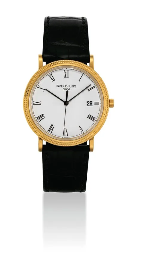 PATEK PHILIPPE. AN 18K GOLD WRISTWATCH WITH SWEEP CENTRE SECONDS AND DATE AND ORIGINAL CERTIFICATE SIGNED PATEK PHILIPPE, GENEVE, REF. 3944, MOVEMENT NO. 1'560'533, CASE NO. 4'176'975, CIRCA 2002
