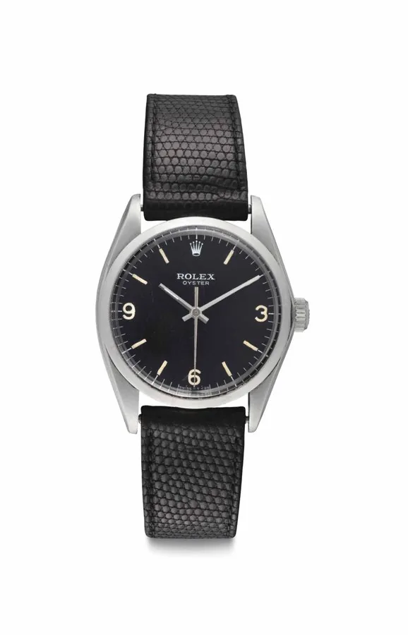 Rolex. A Fine Stainless Steel Wristwatch with Center Seconds and Black Dial Signed Rolex, Ref. 6429, Case No. 1'991'126, Circa 1969