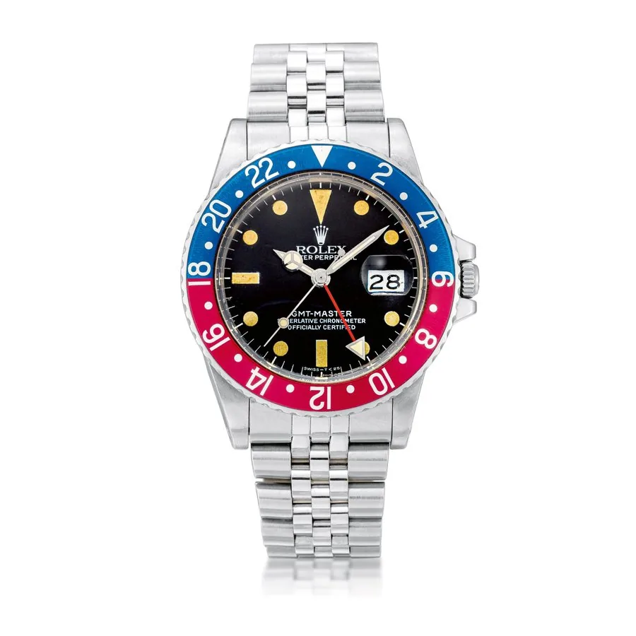 Rolex GMT-Master, Reference 16750 | A stainless steel dual time zone wristwatch with date and bracelet, Circa 1984 | 勞力士 GMT-Master 型號16750 | 精鋼兩地時間鏈帶腕錶，備日期顯示，約1984年製 · 16750
