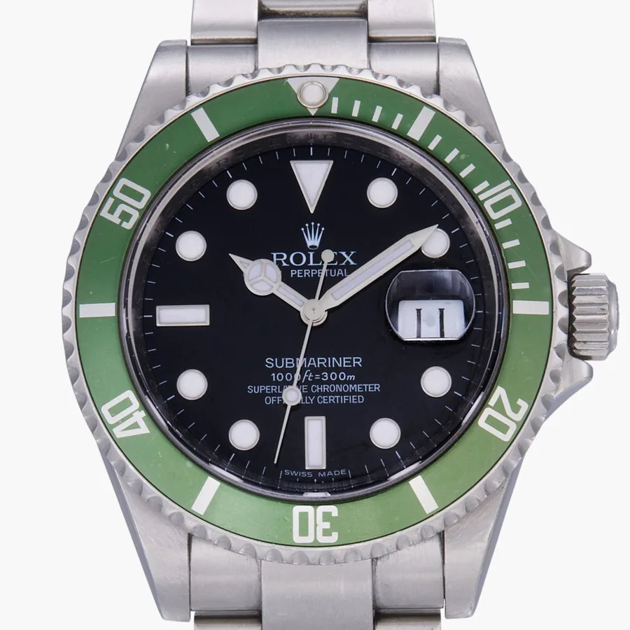 Submariner 'Kermit', Reference 16610LV | A stainless steel wristwatch with date and bracelet | Circa 2008