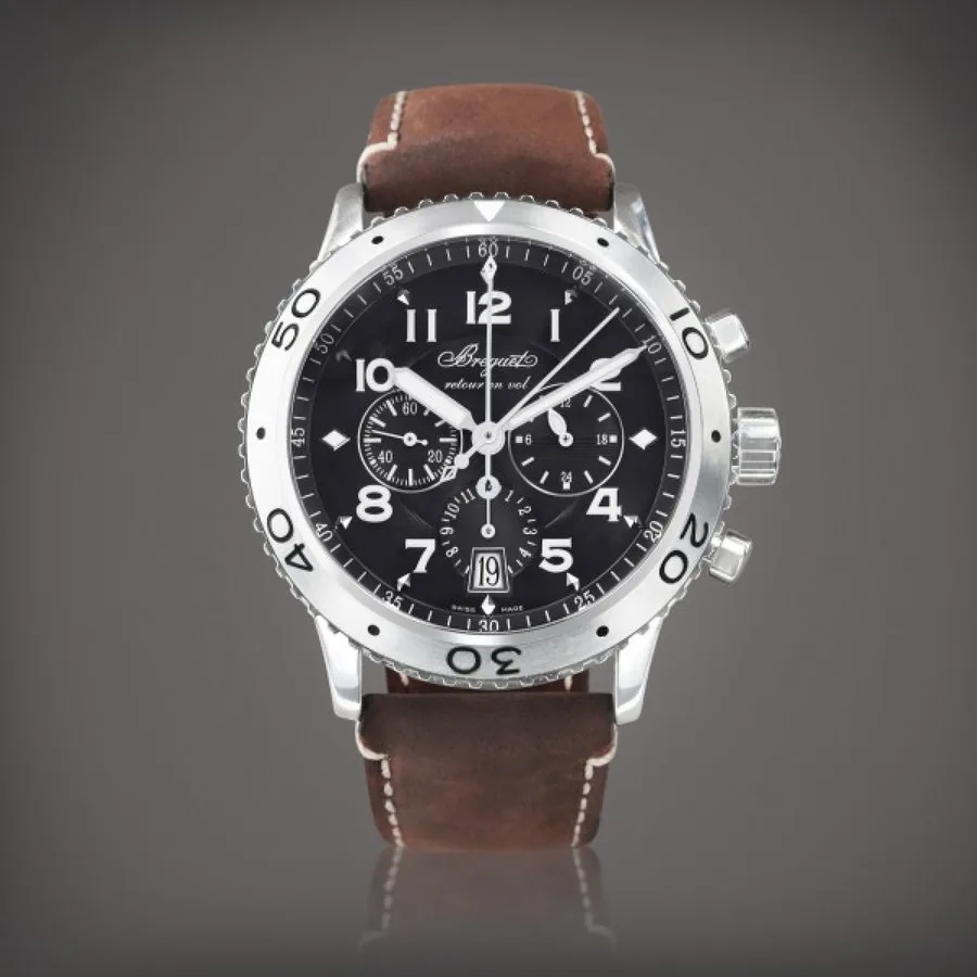 Type XXI, reference 3810 Montre bracelet en acier avec chronographe avec retour en vol et date | Stainless steel flyback chronograph wristwatch with date Vers 2008 | Circa 2008