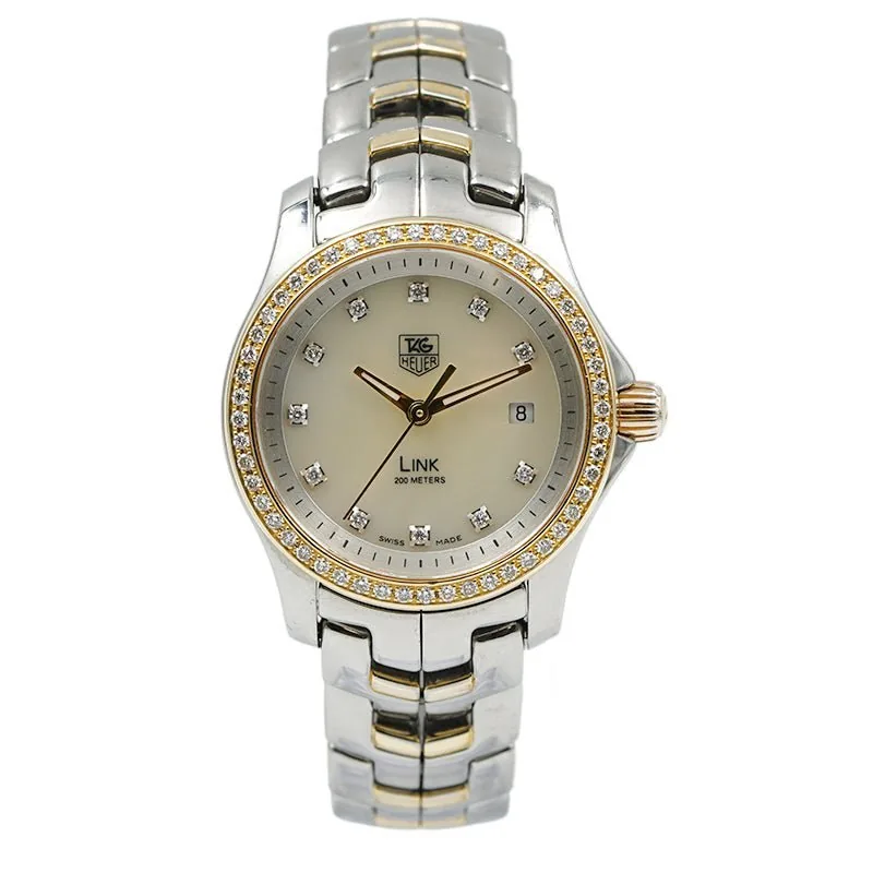 Pre-Owned Watches SOLD - Tag Heuer Link WJF1354 Two-Tone 26mm Diamond Bezel Mother of Pearl Dial Ref. 233795