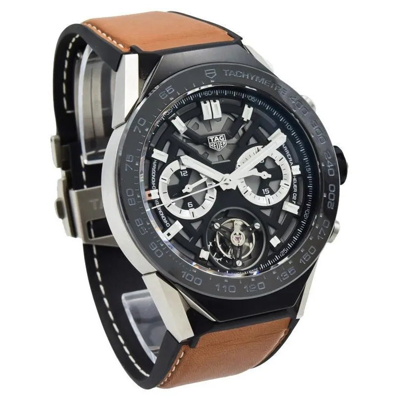 Pre-Owned Watches SOLD 06/2019 - TAG Heuer Carrera Tourbillon - ACBF5A80 - Black Ceramic Bezel - 45mm Ref. 211808