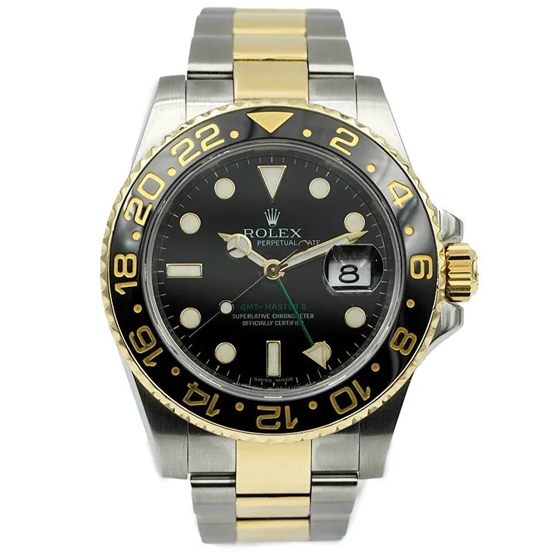 Pre-Owned Watches SOLD - 4/23/26 - Rolex GMT-Master II 116713LN SS & 18ky 40mm Circa 2007 Serviced 2025 Ref. 221337