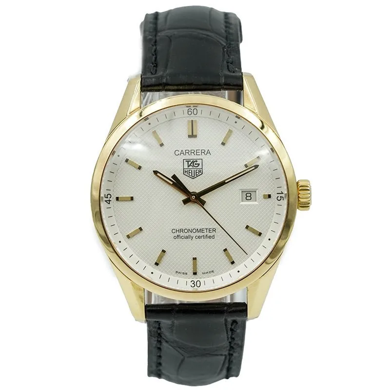 Pre-Owned Watches SOLD - 1/27/26 - Tag Heuer Carrera WV5141.FC8159 Jack Heuer 18K Yellow Gold Silver Dial W. Box Ref. 234576
