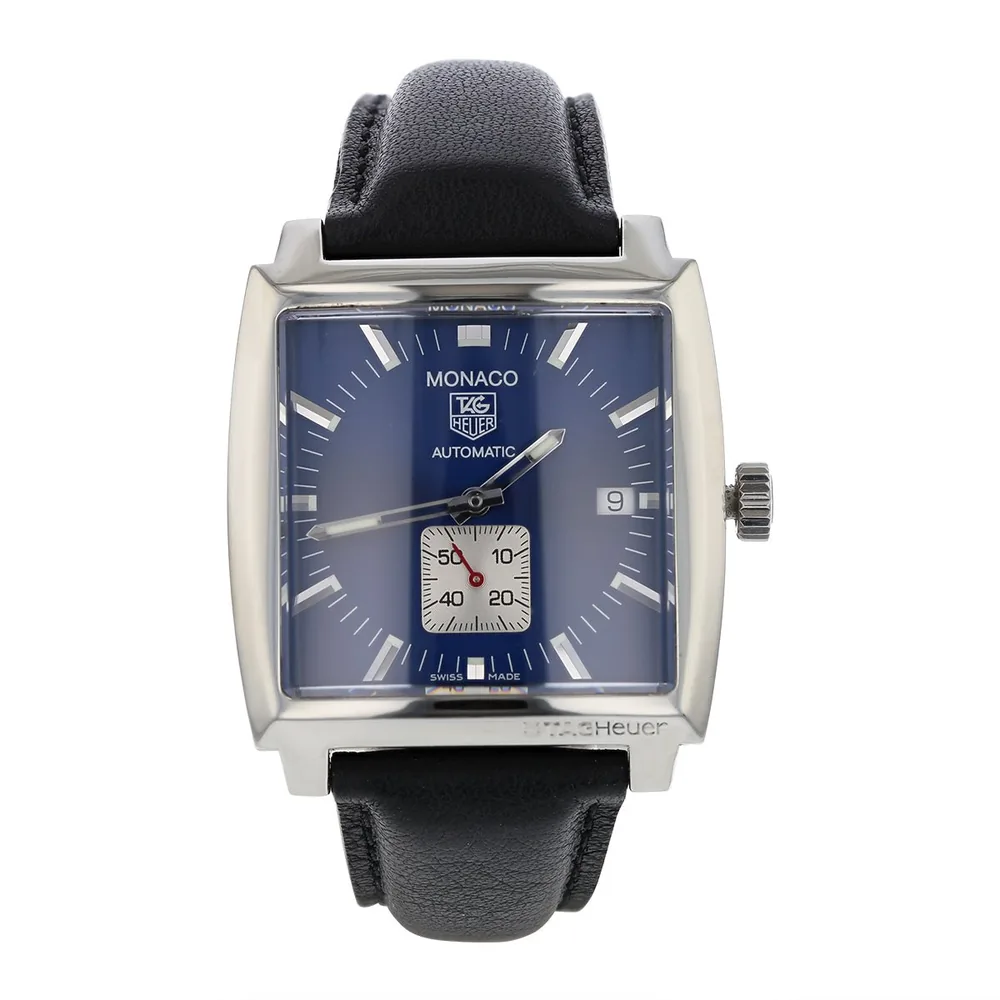 Preowned 36mm Tag Heuer Monaco Watch in Stainless Steel Ref. 210000484810