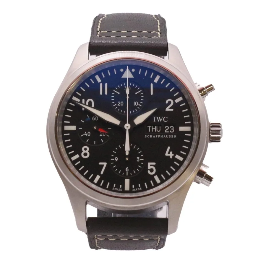 IWC Pilot Chronograph42mm Black Dial Watch Ref# IW371701