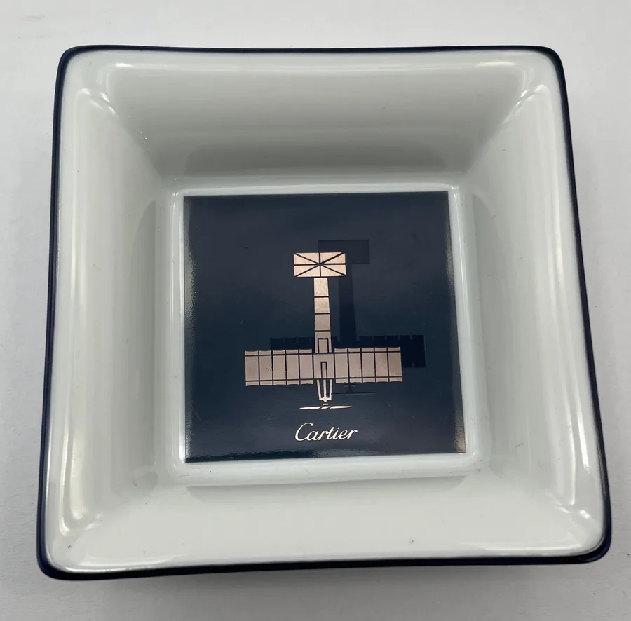 Cartier Plane Motif Porcelain Trinket J417
