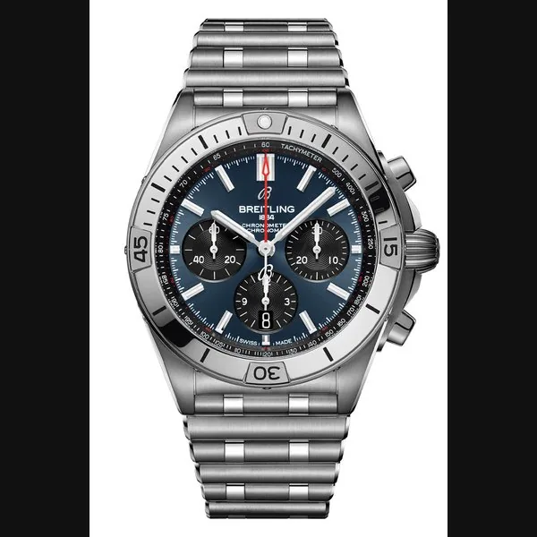 Breitling Chronomat 42B01 42 "Black Eyed Blue" Mens Chronograph AB0134101C1A1