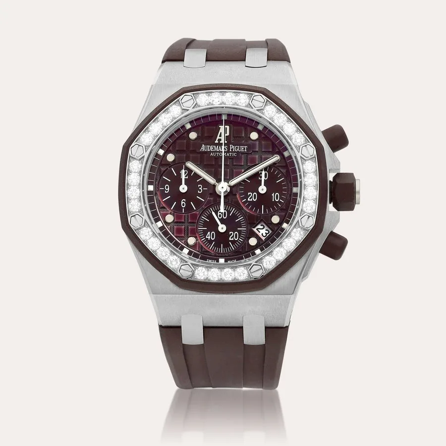 Audemars Piguet Royal Oak Offshore LadyOriginal Papers Purple Dial New Strap 26048SK.ZZ.D066CA.01