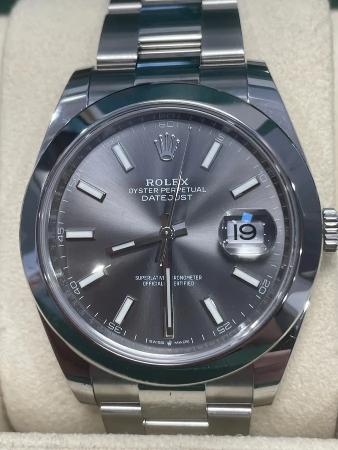 Rolex 41mm Date Just Rhodium w146