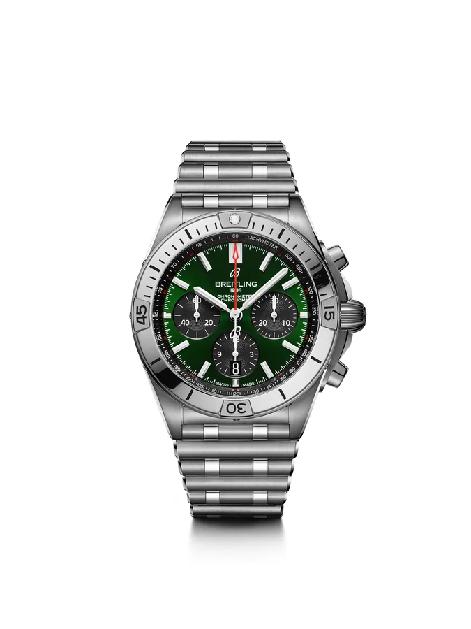 Breitling Chronomat 42B01 42 Green Dial Chronograph Stainless Steel AB AB01343A1L1A1