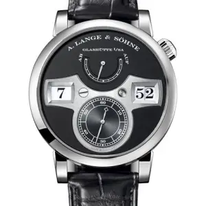 A. Lange & Söhne A. Lange & Söhne Zeitwerk18kt White Gold with Black Rhodium Dial 41.9mm 140.029 Skeleton Back