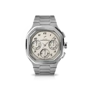 About Vintage 1904 Chronograph, Steel / Off White