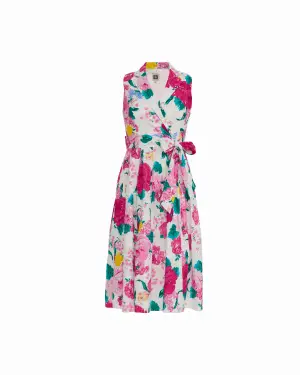 Anne Klein Petite Notched Collar Wrap Dress with Full Skirt