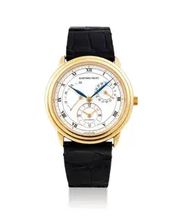 Audemars Piguet Audemars Piguet Dual Time D-15192 35mm 18k yellow gold Silver