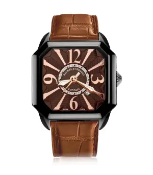 Backes & Strauss Berkeley Black Knight 43 Square Black PVD Stainless Steel Swiss Watch for Men | Backes & Strauss