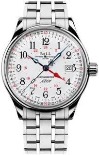 Ball Watch Ball Trainmaster Standard Time 40mm Stainless steel White