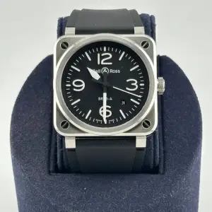 Bell & Ross Bell & Ross BR 03Black COMES WITH AN ADDITIONAL BLACK SYNTHETIC FABRIC STRAP