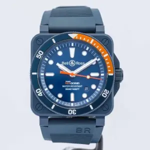 Bell & Ross Bell & Ross BR 03-92 CeramicDiver Tara L.E. (999 pces) Blue Ceramic 42mm (BR0392-D-TR-CE/SRB) FULL SET Box & Papers 2025 (plus extra B&R Orange Strap)