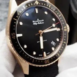 Blancpain Blancpain Fifty Fathoms Bathyscaphe 5000 43mm Rose gold Black