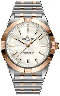 Breitling Breitling Chronomat U10380101A2U1 36mm Rose gold and Stainless steel Parelmoer diamant