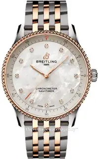 Breitling Breitling Navitimer U77320E61A1U1 32mm Rose gold and Stainless steel White