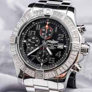 Breitling Breitling Super Avenger IIChronograph 48 mm FACTORY DIAMONDS $13K MSRP Black Dial Boxes