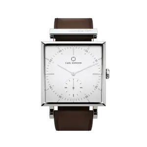 Carl Edmond Granit White Deluxe Dark Brown Leather